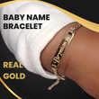 Load image into Gallery viewer, Real Gold Engraved Baby Name Bracelet