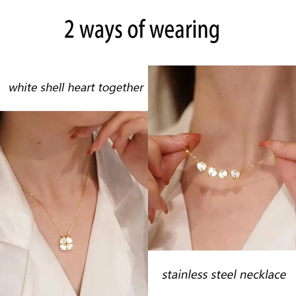 Hearts Flower Pendant Necklace