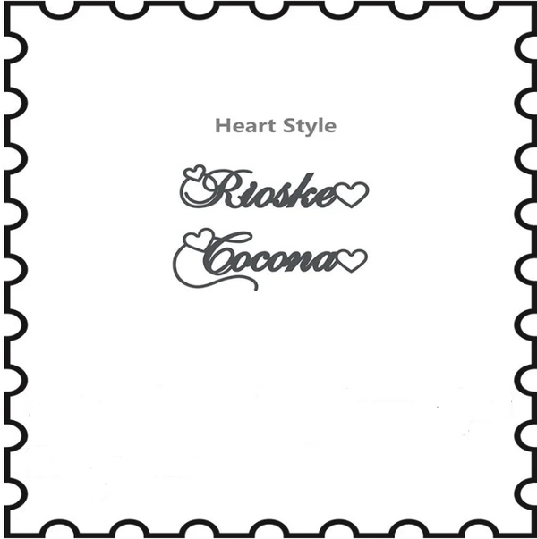 Double Hearts Name Necklace