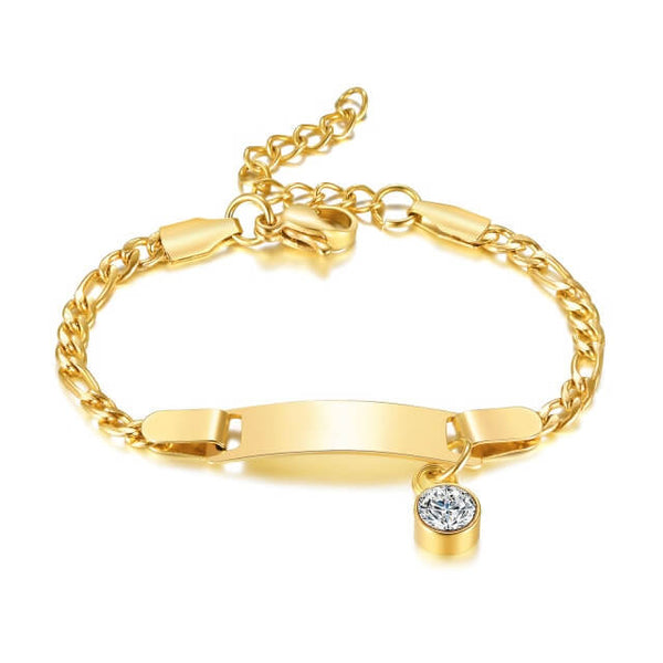 Brazalete de bebé con piedra natal personalizada
