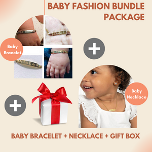Baby Bracelet and Baby Name Necklace Bundle