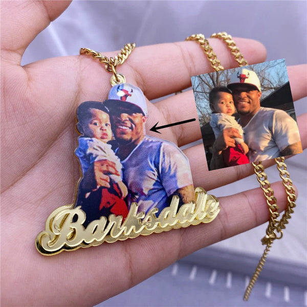 Collar de foto con nombre personalizado