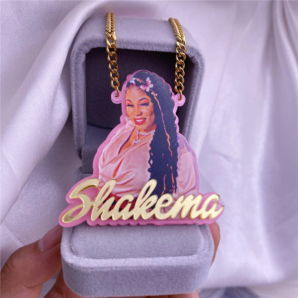 Collar de foto con nombre personalizado