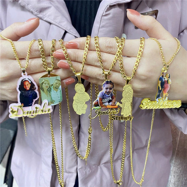 Collar de foto con nombre personalizado