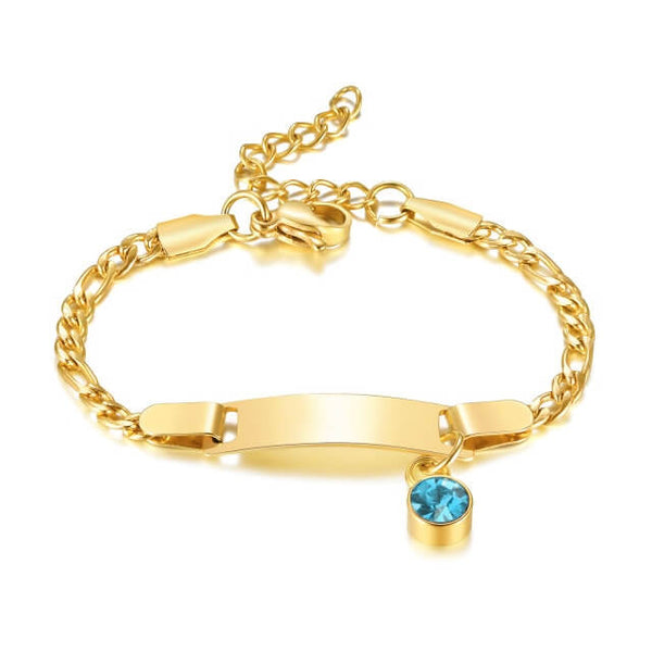 Brazalete de bebé con piedra natal personalizada