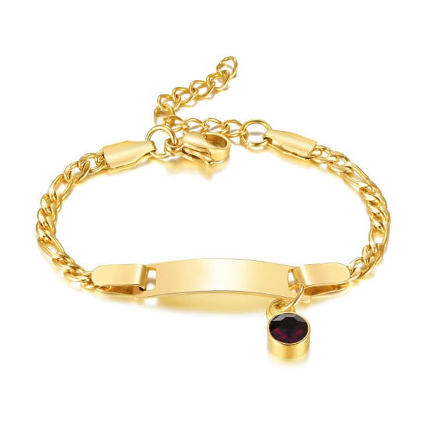 Brazalete de bebé con piedra natal personalizada
