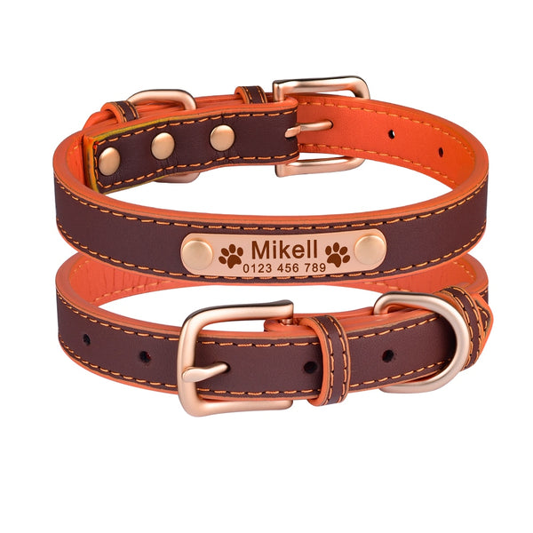 Collar De Perro De Cuero Personalizado