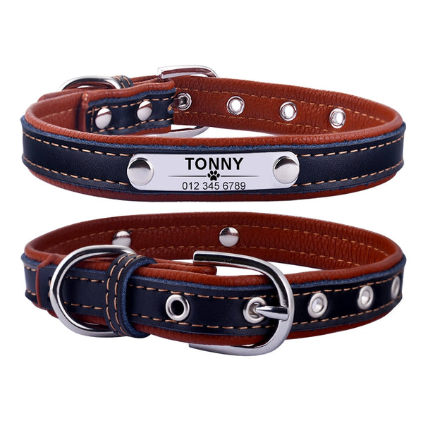 Collar De Perro De Cuero Personalizado