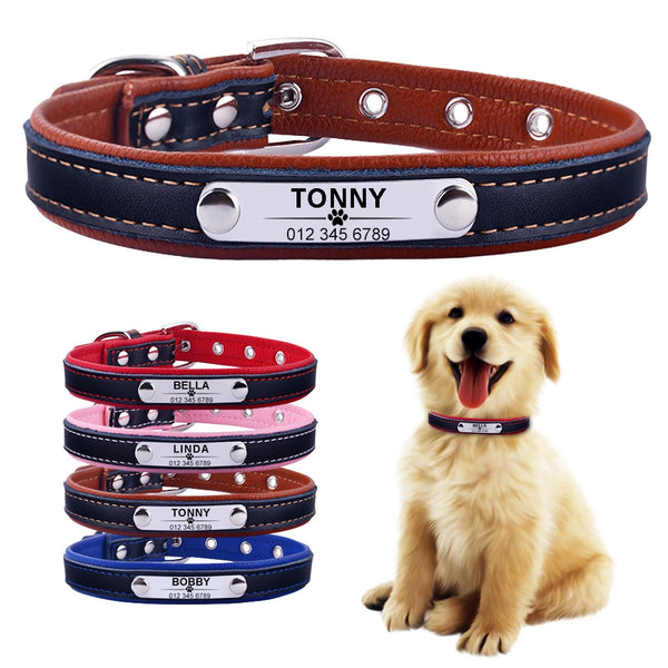 Collar De Perro De Cuero Personalizado