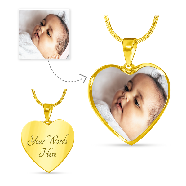 Collar con foto de corazón de lujo