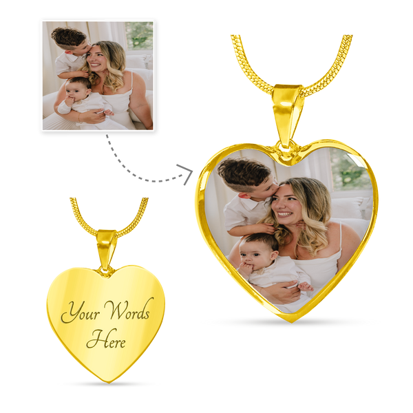 Collar con foto de corazón de lujo