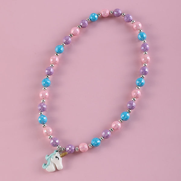 Conjunto de collar y pulsera de unicornio para niños