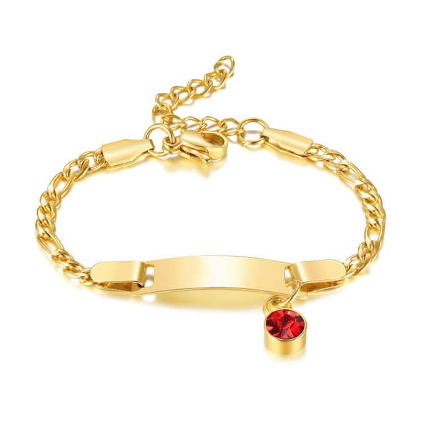 Brazalete de bebé con piedra natal personalizada