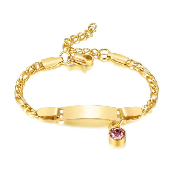Brazalete de bebé con piedra natal personalizada