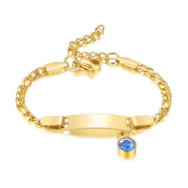 Brazalete de bebé con piedra natal personalizada