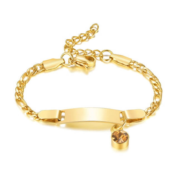 Brazalete de bebé con piedra natal personalizada
