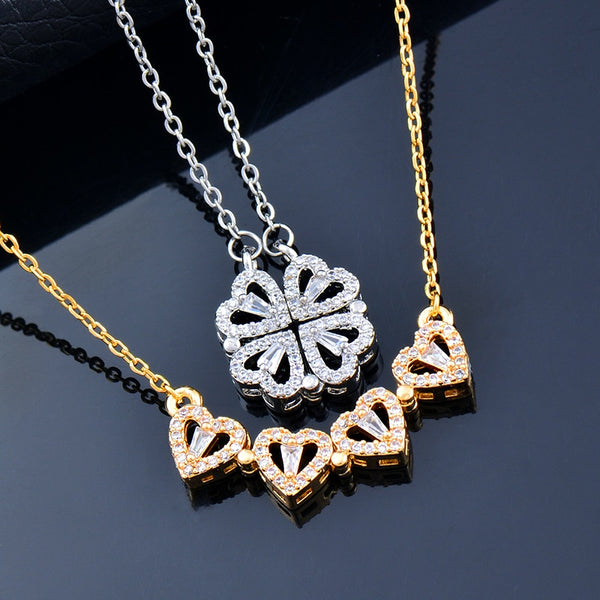 Hearts Flower Pendant Necklace