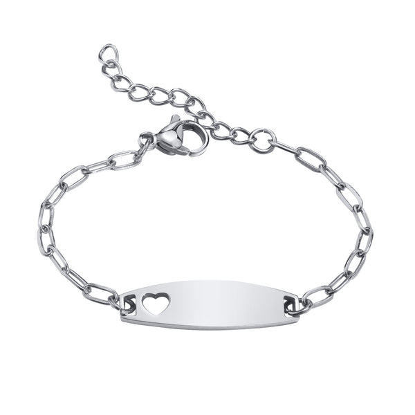 Brazalete de bebé personalizado con corazón hueco
