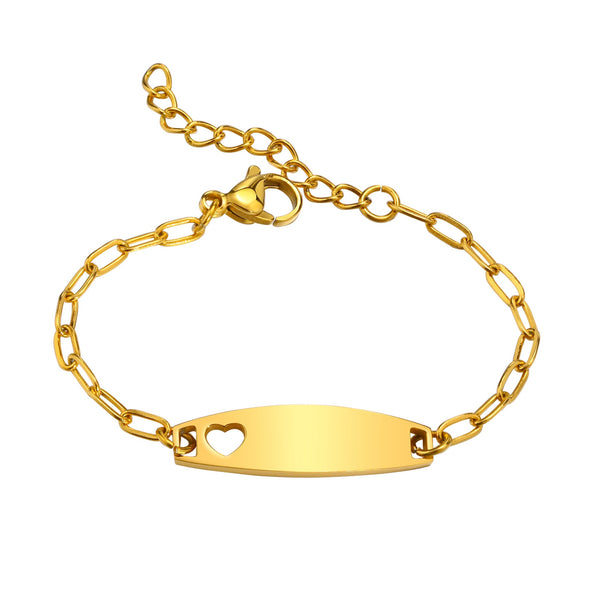 Brazalete de bebé personalizado con corazón hueco