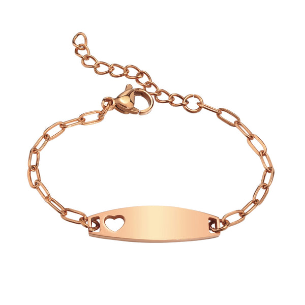Brazalete de bebé personalizado con corazón hueco