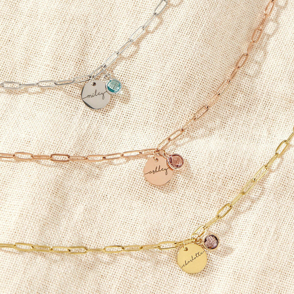 Personalized Birthstone Baby Necklace