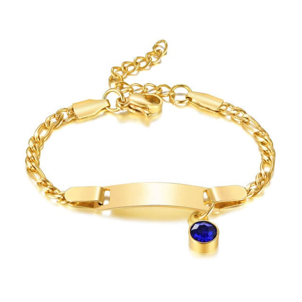 Brazalete de bebé con piedra natal personalizada