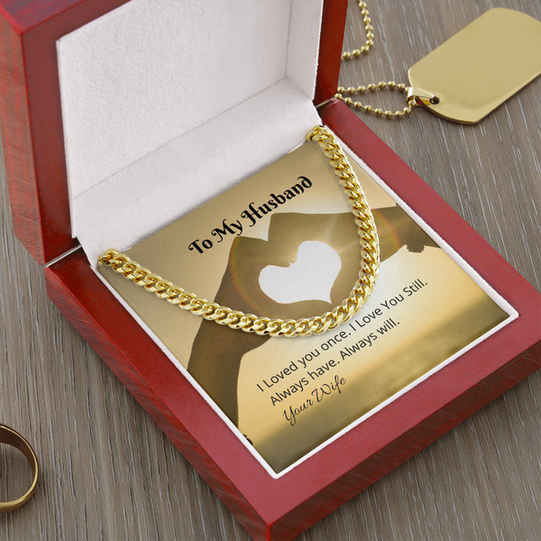 Collar de cadena de eslabones cubanos con tarjeta de mensaje personalizado