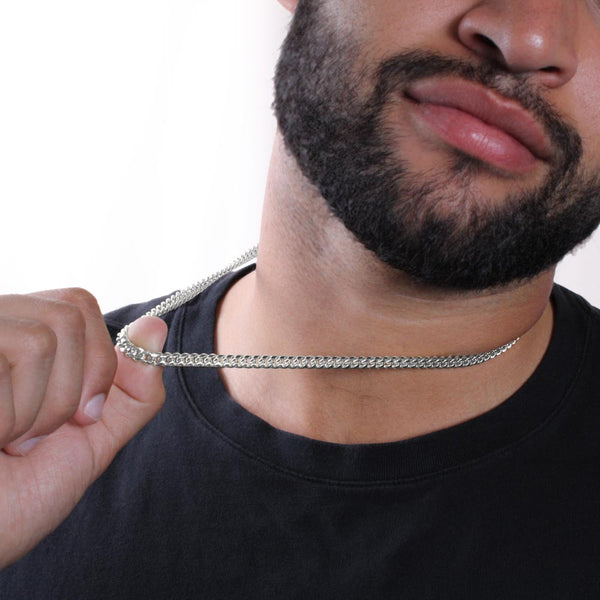 Collar de cadena de eslabones cubanos con tarjeta de mensaje personalizado