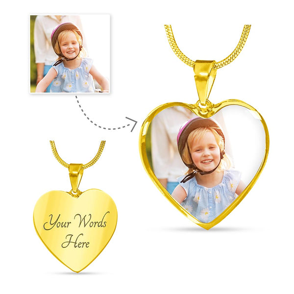Collar con foto de corazón de lujo
