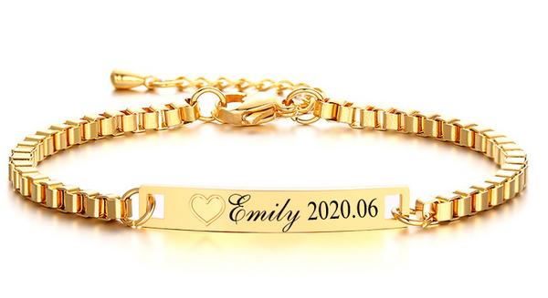 custom name baby bracelet gold
