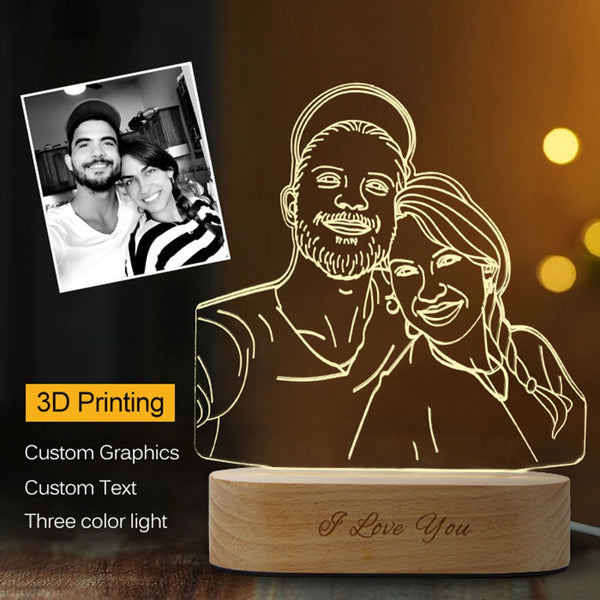 Luz nocturna 3D personalizada