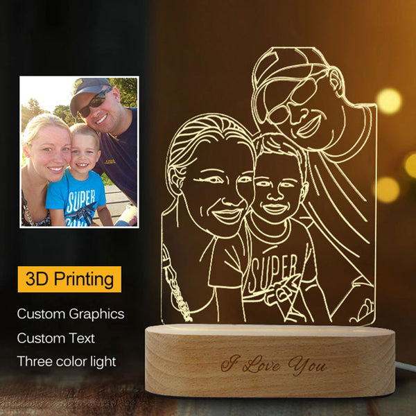 Luz nocturna 3D personalizada