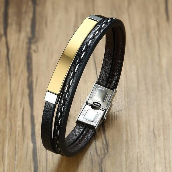 Pulsera de cuero para hombre personalizada
