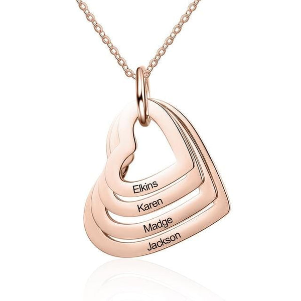 Collar Personalizado Cuatro Corazones