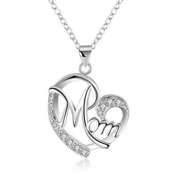 Collar con colgante de corazón grande MOM