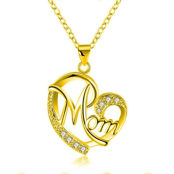 Collar con colgante de corazón grande MOM