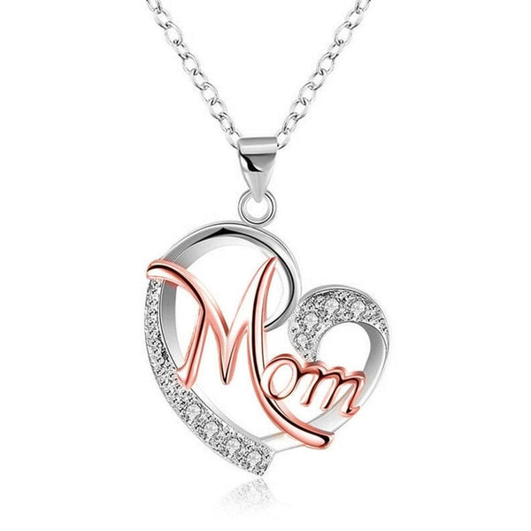 Collar con colgante de corazón grande MOM