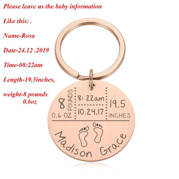 Llavero personalizado de nacimiento de bebé
