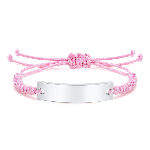 Pulsera de identificación de bebé de cuerda trenzada personalizada