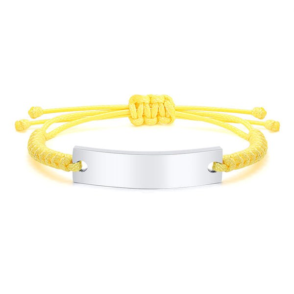 Pulsera de identificación de bebé de cuerda trenzada personalizada