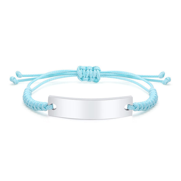 Pulsera de identificación de bebé de cuerda trenzada personalizada
