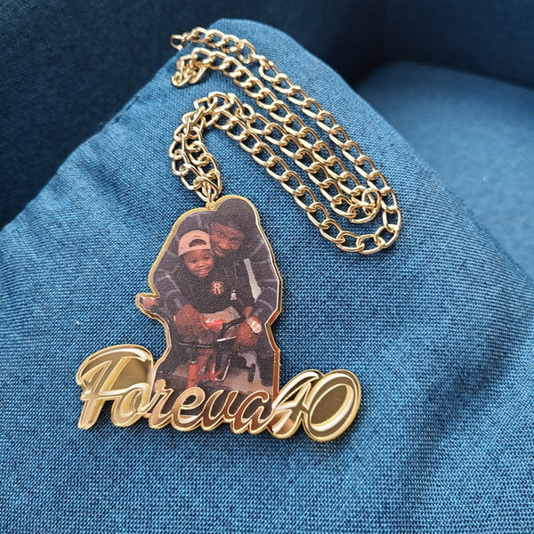 Collar de foto con nombre personalizado