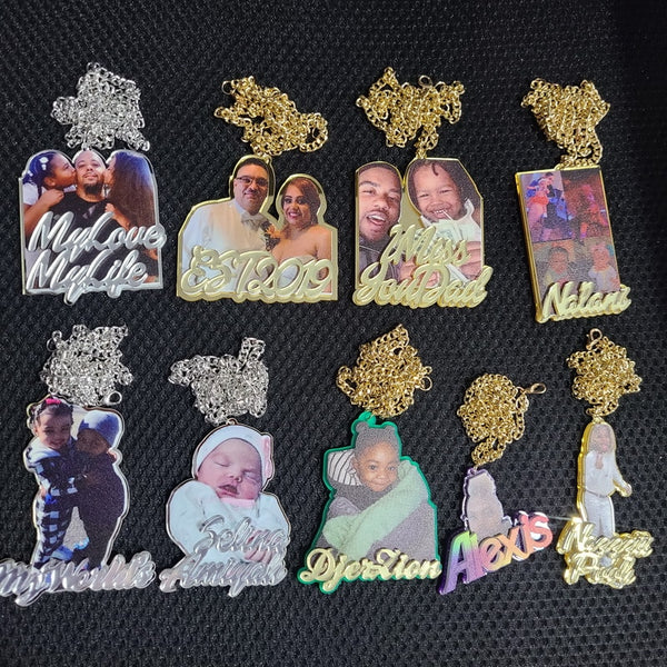 Collar de foto con nombre personalizado