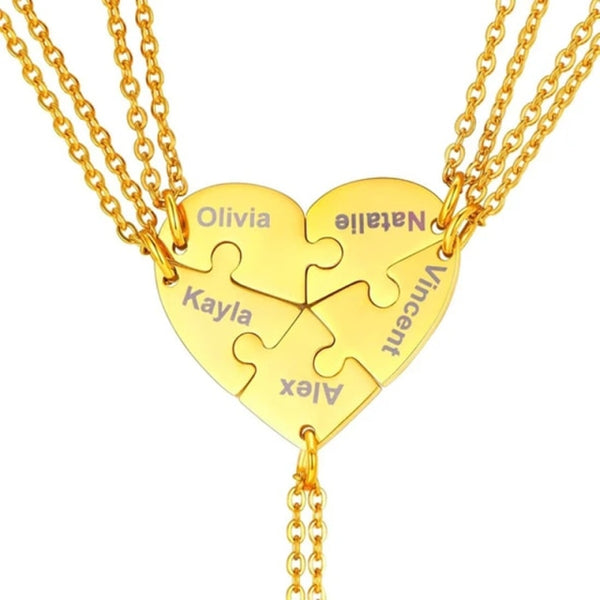Collar y Llavero Rompecabezas de Corazón