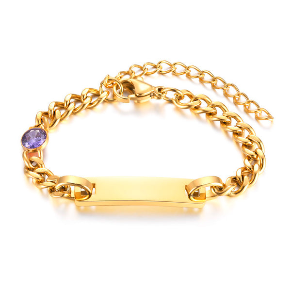 Pulsera de bebé con piedra natal