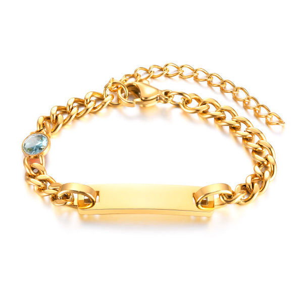 Pulsera de bebé con piedra natal