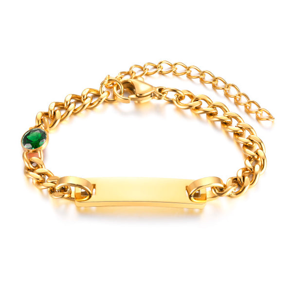 Pulsera de bebé con piedra natal