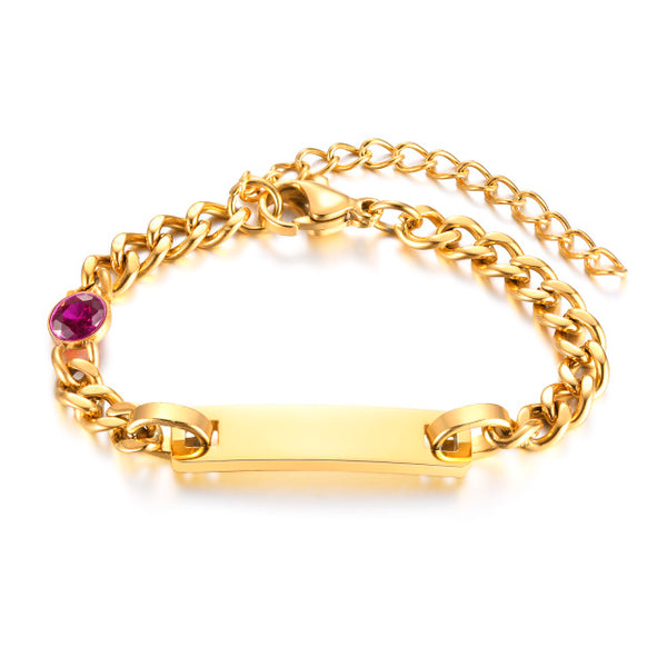 Pulsera de bebé con piedra natal