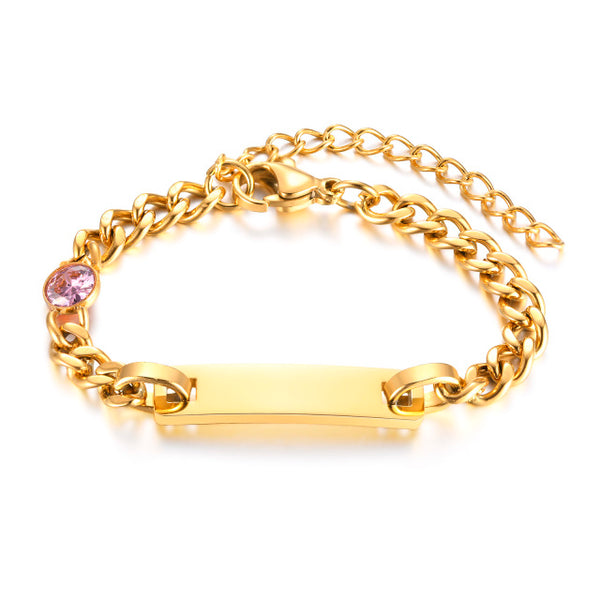Pulsera de bebé con piedra natal