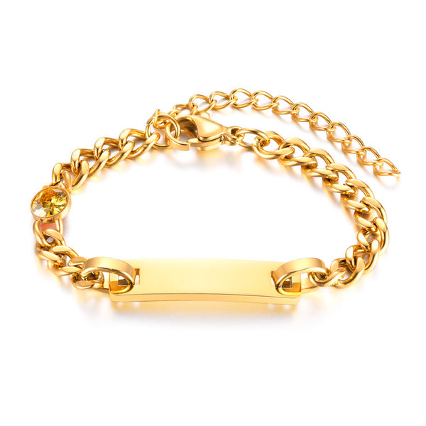 Pulsera de bebé con piedra natal